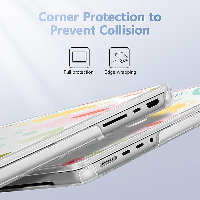 May Chen for 2026 MacBook Pro 14-inch M5 M4 M3 M2 M1 Pro/Max Chip, Release 2026 2025-2021, Model A3427 A3426 A3434 A3112 A3401 A3185, Plastic Hard Shell with Keyboard Cover, Rainbows Flowers