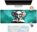 LIMKRIAN Elephant Mouse Pad, Large Extended Non-Slip Gaming Mat for Desk, Cute Keyboard and Mouse Pad for Computer, Laptop, Office Work, and Home, Stylish Desk Accessories (31.5x11.8 in)