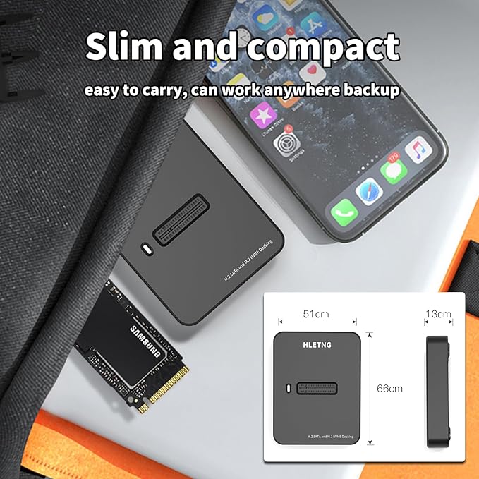 M.2 NVMe to USB Adapter, External NVMe SSD Reader 10Gbps M.2 Enclosure Adapter for PCIe NVMe and M.2 SATA SSDs