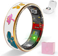 Smart Ring Health Tracker, Men & Women, Featuring a Heart Rate Monitor, Sleep Tracker, 8 Exercise Modes, Step Counter, IP68 Waterproof (White, 8)