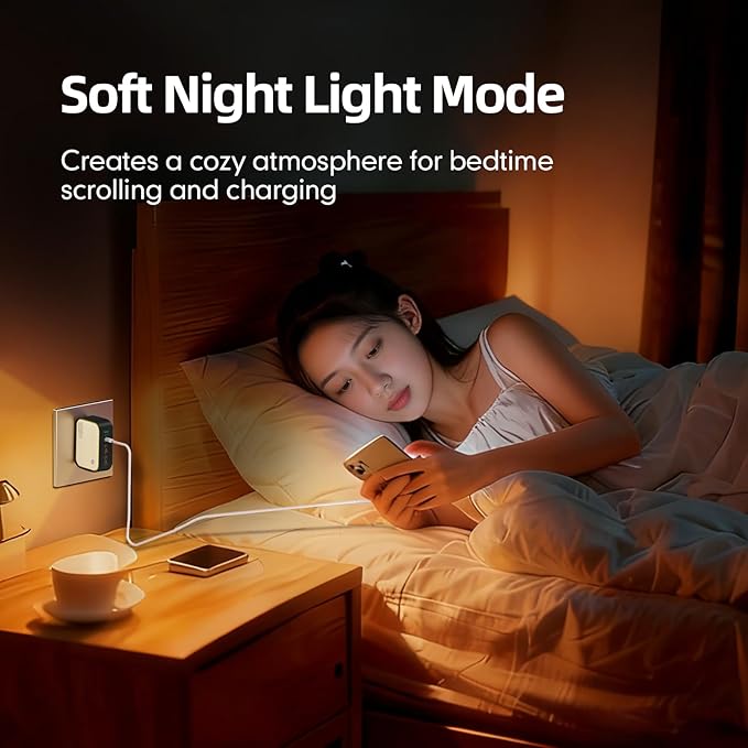 120W GaN USB C Charger, 6-Port Fast Charging Block with Night Light, PD 100W Wall Charger for MacBook Pro/Air, iPhone 17/16/15 Series, iPad, Laptop - Ultra-Compact Travel Charger for Home and Office