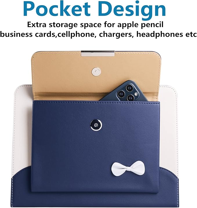 Cute Case for iPad 9th Generation 2021 / iPad 8th 7th Gen/iPad 10.2 Inch, Slim Handbag Leather Protective Cover with Stand Hand Strap Pocket for Girls Woman Kids for iPad 9 8 7,Blue