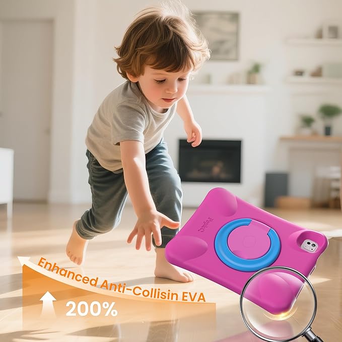 EVA Kid-Proof Case for iPad Pro 11 inch M4 2024 (A2836/A2837),Shockproof Heavy Duty Cover with Stand,Design for Kids Children