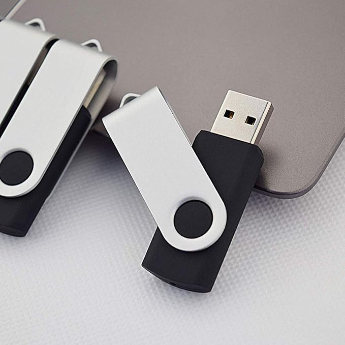Aiibe 32GB USB Flash Drive 2 Pack Thumb Drive 32GB Flash Drive USB 2.0 Memory Sticks Swivel Jump Zip Drives (Black)