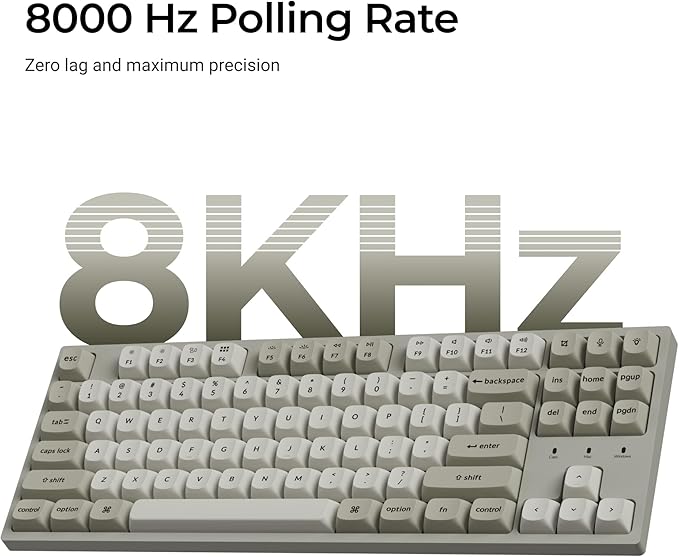 Keychron C1 Pro 8K QMK Wired Custom Mechanical Keyboard, TKL Layout Launcher Support with Hot-Swappable Super Banana Switch, PBT Keycaps Compatible for Mac Windows Linux