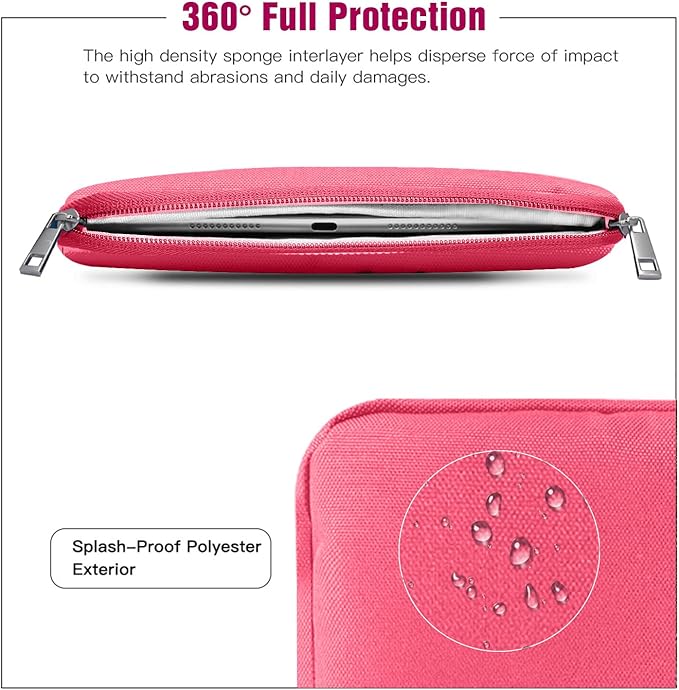 TiMOVO 9-11" Tablet Sleeve Bag for iPad 11-inch A16 2025, iPad 10.9"/10.2"| Air 11 Inch/5th/4th Gen. 10.9", Galaxy Tab A9+/A11Plus 11", Protective Bag Fit Smart Keyboard, Rose Pink