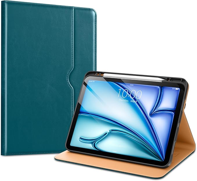 VIKESI Case for iPad Air 13 inch (M4) 2026 / (M3) 2025 / (M2) 2024,Premium Leather Folio,Apple Pencil Holder,Auto Sleep/Wake,Stand Cover - Teal