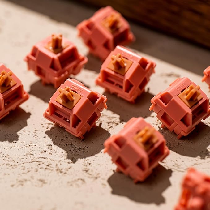 Akko Rosewood Keyboard Switch for Mechanical Gaming Keyboard, 5-Pin 40gf Linear Pre-Lubed Switches (45pcs)