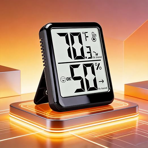 2-Pack Room Thermometer Indoor Hygrometer for Home, Temperature Humidity Meter, Humidity Gauge, Digital Room Temperature Monitor Sensor for Baby Nursery Car Plant - AAA Battery Included