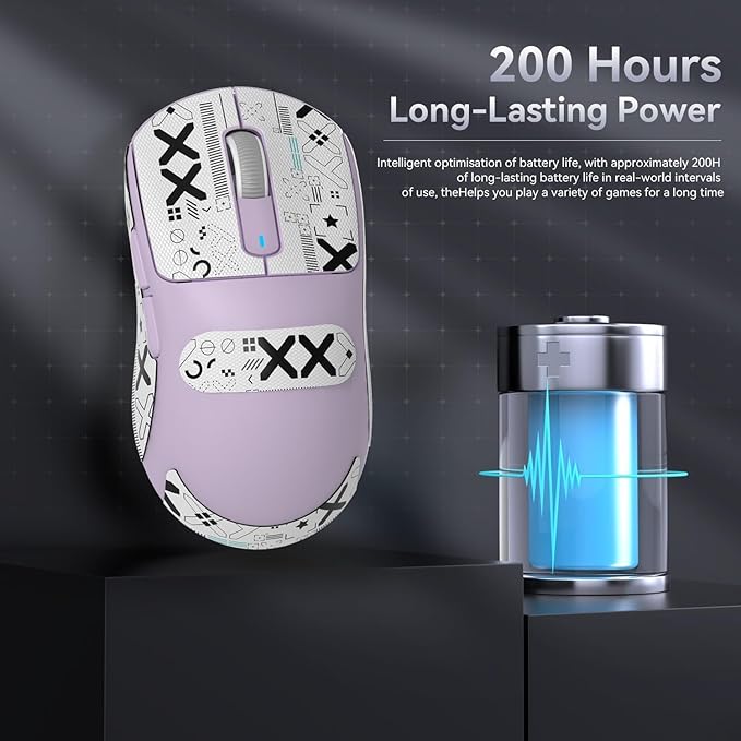 ATTACK SHARK X3 Wireless Gaming Mouse, 49g Bluetooth/2.4G/USB-C Ergonomic Computer Mouse, PAW3395 26K DPI Sensor, 200h Battery Life, Programmable Buttons, Gaming Accessories for PC/Laptop/Mac