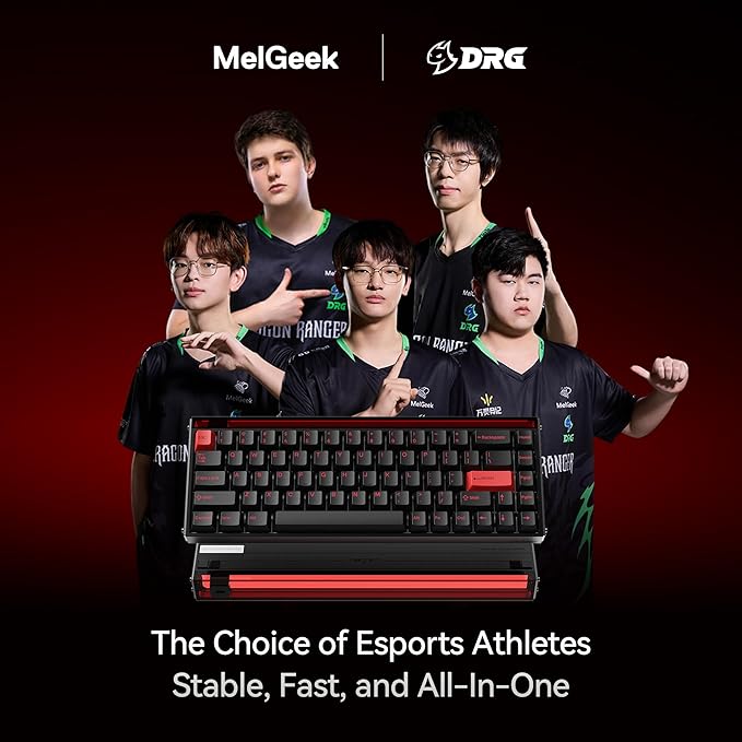 MelGeek MADE68 Ultra Wired Gaming Keyboard, Magnetic Keyboard with Hall Effect, 65% Compact Rapid Trigger, Hot-Swappable, RGB Snap Tap & Adjustable Actuation, Online HIVE Custom, Aluminum Case-Red