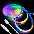 ZSLAIFU COB LED Strip Lights RGB 6.56ft, 5V Dimmable LED Light Strip, Flexible USB LED Lights for TV, TV Backlighting, Bedroom, Kitchen, Home DIY Lighting