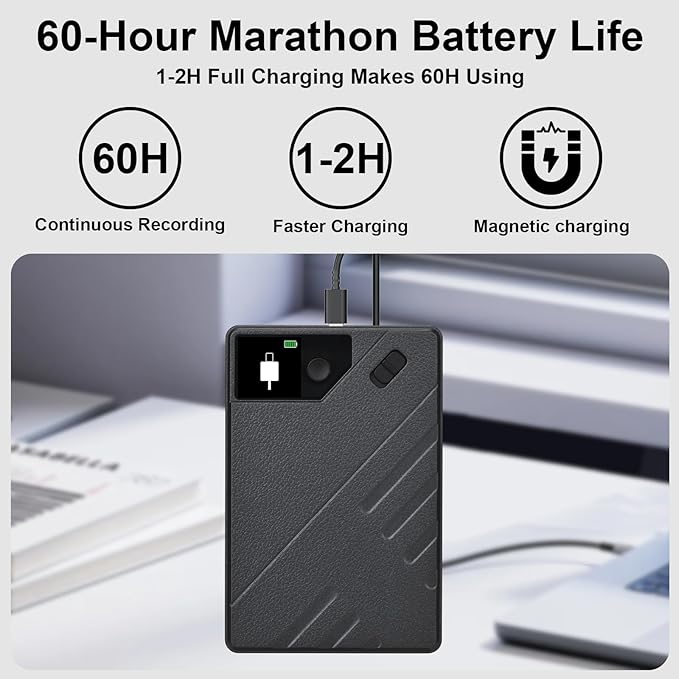 AI Voice Recorder, ChatGPT Transcribe & Summarize, 112 Languages Digital Voice Recorder, Noise Reduction Portable Dictaphone, 64GB HD Recording Device for Meetings, Lectures, Calls, Interviews