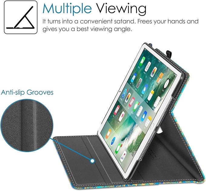 Fintie Case for iPad Air (3rd Gen) 10.5" 2019 / iPad Pro 10.5" 2017- [Sleek Shield] Premium PU Leather Slim Fit Multi Angle Stand Cover with Pocket, Pencil Holder, Auto Wake/Sleep, Shades of Blue