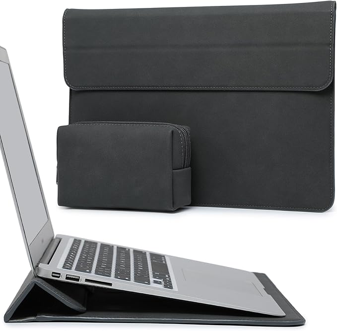 HYZUO 13 Inch Laptop Case Sleeve with Stand for 2026-2018 MacBook Air 13 M5 M4 M3 M2 M1, 2026 13" MacBook Neo, 2026-2016 MacBook Pro 13 M2 M1, iPad Pro/Air 13, Surface Pro 12-3, XPS 13, Space Gray