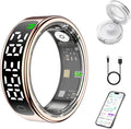 Smart Health Ring for Women Men, Smart Ring Fitness Tracker for iOS Android, Heart Rate, Blood Oxygen, Blood Pressure, Sleep Monitoring,5ATM Waterproof, No Subscription Fee (Gold, 12#)