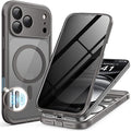 BERFY for iPhone 17 Pro Case, Compatible with MagSafe, Built-in Privacy Screen Protector, Camera Protection, Shockproof Full Body Phone Case 6.3", Clear Grey
