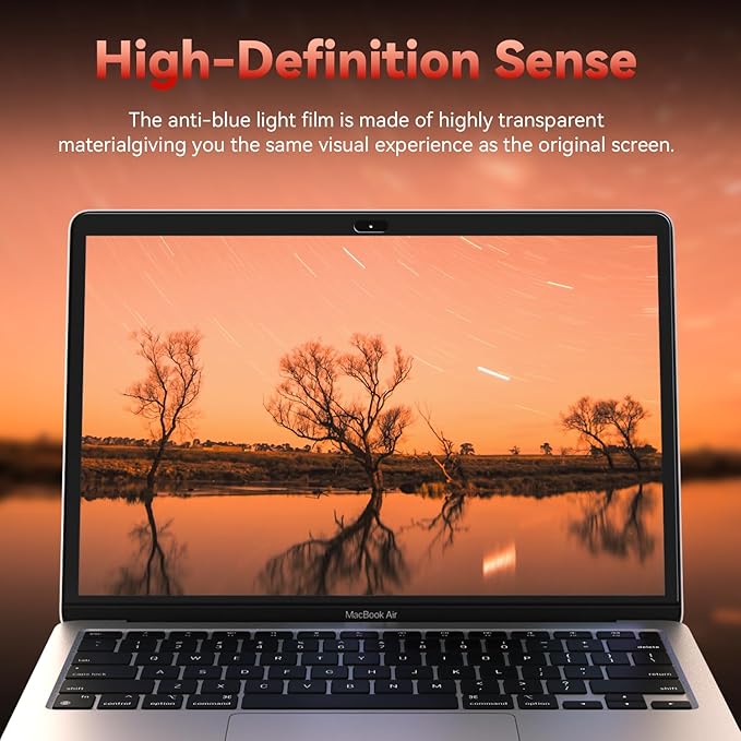 Mamol 2 Pack Anti Blue Light Screen Protector for Macbook Air 13 Inch (2018-2021, M1) / Macbook Pro 13 in (2016-2022, M1, M2), Eye Protection, Anti Glare