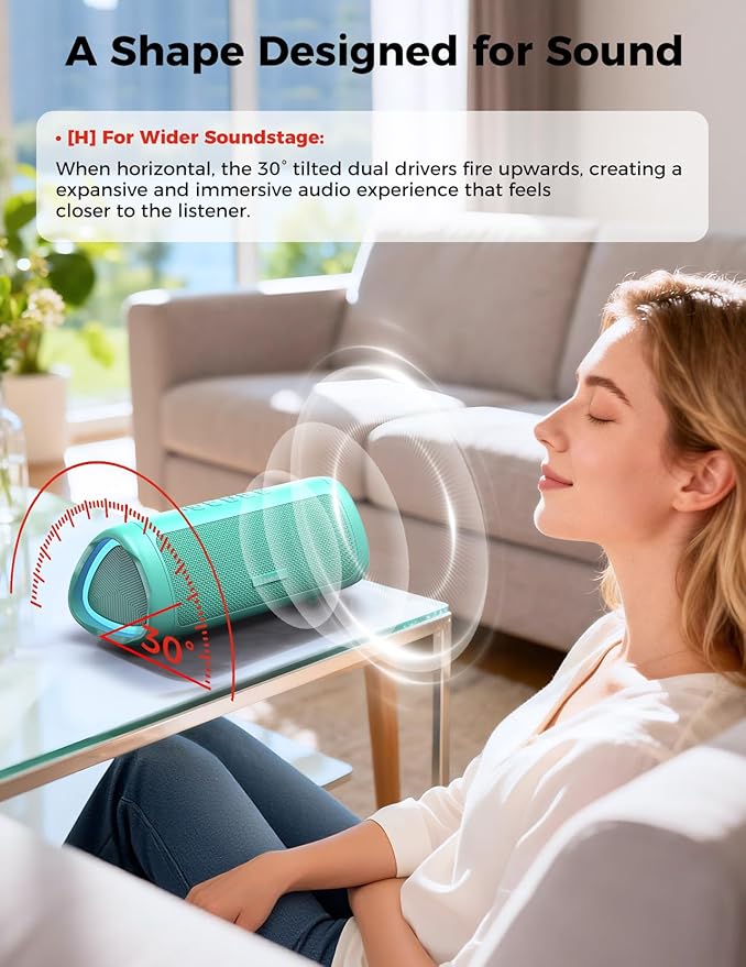 BolaButty Bluetooth Speaker Portable Wireless, IPX5 Waterproof, Up to 20H Playtime, TWS Pairing, BT5.3, for Home/Party/Outdoor/Camping/Beach Essentials, Birthday Gift (Teal)