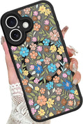 KANGHAR Case Compatible with iPhone 17 Flower Pattern [Compatible with Magsafe] Cute Colorful Blooming Florals Protective Magnetic Case for Girls Women 6.3"