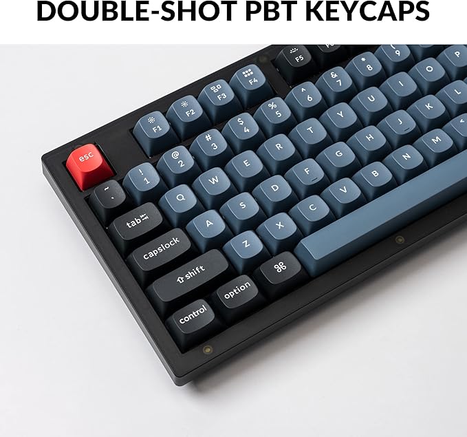Keychron V3 Wired Custom Mechanical Keyboard, TKL Tenkeyless QMK/VIA Programmable Macro with Hot-swappable Keychron K Pro Red Switch Compatible with Mac Windows Linux (Frosted Black-Translucent)