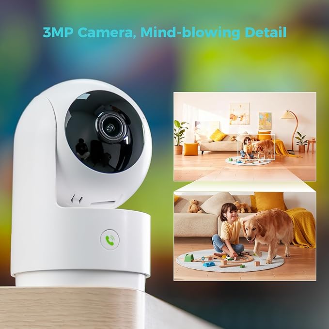 Vicohome 2K Indoor Security Camera, Plug-in, AI Tracking, 24/7 Recording, Pet/Baby Monitor, 360° View Pan/Tilt, Two Way Audio, Night Vision, Easy to Setup, Wi-Fi, Audible Alarm,180 Days Care Plan