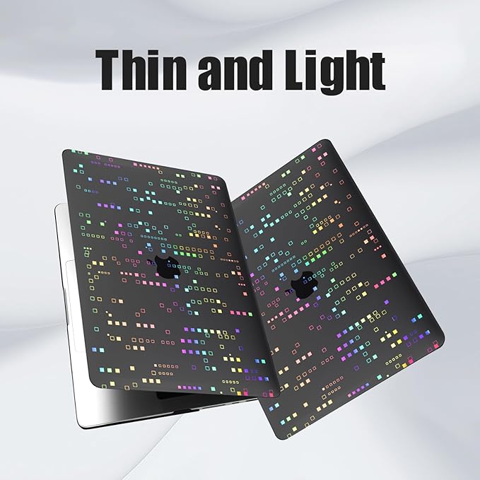 DTangLsm for MacBook Pro 14 inch Case 2026 M5, 2025-2021 M4 M3 M2 M1 A3426 A3427 A3434 A3112 A3185 A3401 A2918 A2992 A2779 A2442, Plastic Hard Cover for MacBook Pro 14 Case&Keyboard Skin,Squares Black