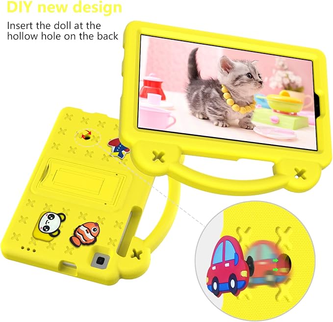 AKABEILA Compatible with Lenovo Tab M10(3rd Gen) 10.1(2022)/Huawei MatePad T 10s 10.1/MatePad T 10 9.7/MatePad SE 10.1(2022)/Honor Pad X8/Pad X8 Lite Tablet Case, Kids Case with Strap - Yellow