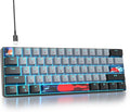 Protable 60% Percent Gaming Keyboard Mechanical, Mini Compact RGB Backlit 61 Keys Wired Office Keyboard with Red Switch for Mac/Win (Dolch/red Switch)