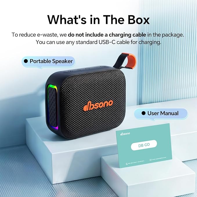 Portable Bluetooth Speaker Waterproof Gift: IPX5 HD Sound Up to 24H Playtime, TWS Pairing, Wireless Speakers with Lights, Mom Gifts, Outdoor|Travel| Camping|Pool|Beach Essentials Accessories-Black