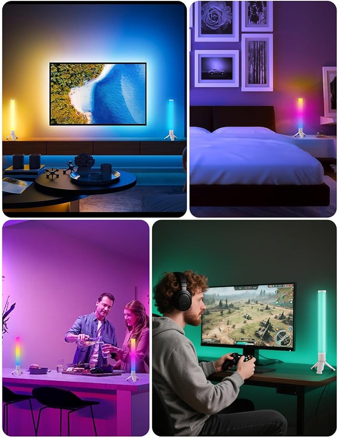 DAYBETTER 360° Smart LED Light Bars, TV Backlight with Music Sync and Scene Modes, RGB Light Bars with 16 Million Colors, 3 Modes Control, Mood Lighting, Gaming Light Bar for Room, Monitor, PC, Desk