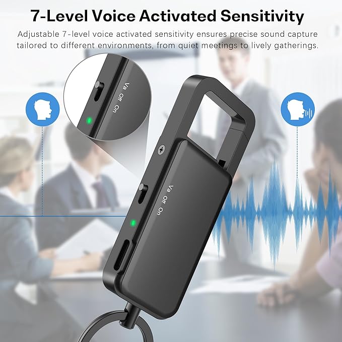 128GB Digital Voice Recorder – 9000 Hours Storage, 24-Hour Battery, Intelligent Noise Reduction, USB-C Voice Activated Audio Recorder for Meetings, Lectures, Interviews