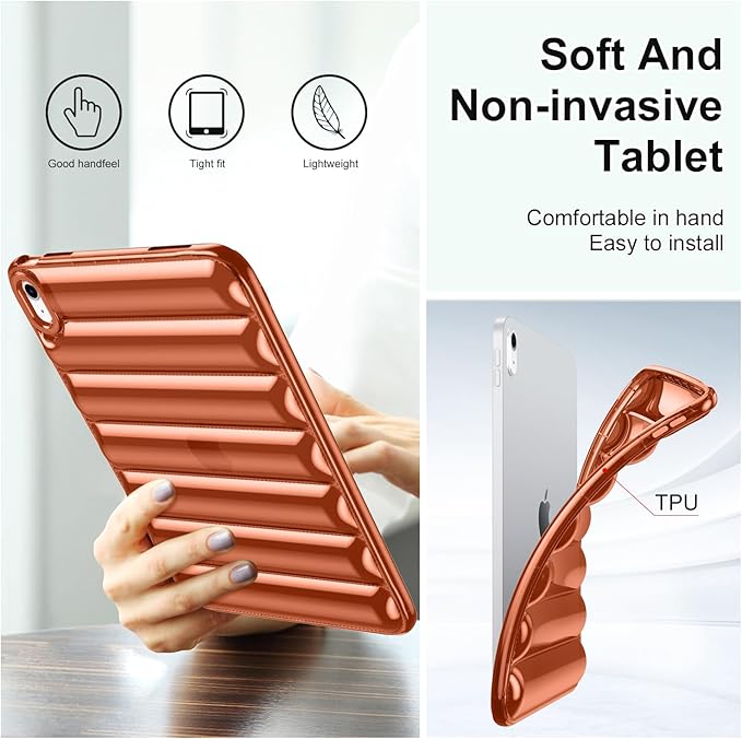 for iPad (A16) 11th Generation Case 11 inch 2025 & iPad 10th Generation 10.9 inch 2022, Slim Lightweight Shockproof Soft TPU Back Cover Silicone Bumper Anti-Yellowing Clear Shell, Brown