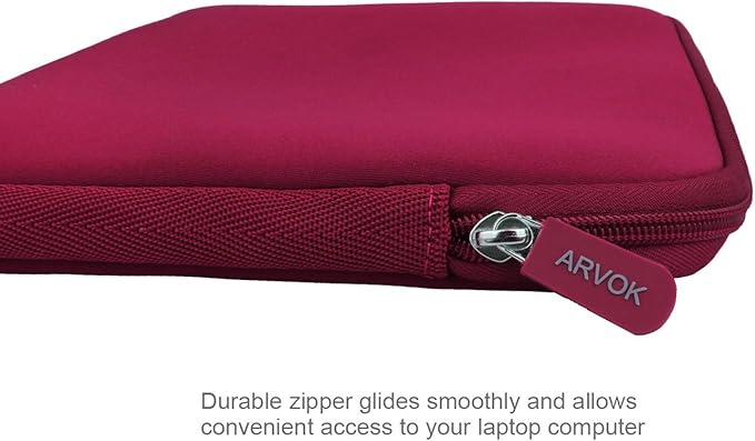 Arvok 11 11.6 12 Inch Laptop Sleeve Case for MacBook Air 12, Water-Resistant Neoprene Notebook Computer Tablet Sleeve, Carrying Bag Cover for Chromebook/HP/Dell/Lenovo/Asus/Acer, Wine Red