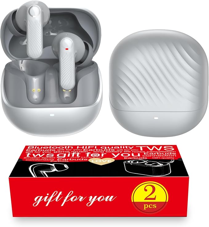 2 Pack ANC Wireless Earbuds with Big Bass Durable, Lightweight Design for Noisy Factories, Gym, and Travel, Includes 3-Size Tips for Secure Fit