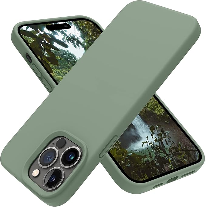 OTOFLY Designed for iPhone 14 Pro Case, Silicone Shockproof Slim Thin Phone Case for iPhone 14 Pro 6.1 inch (Calke Green)