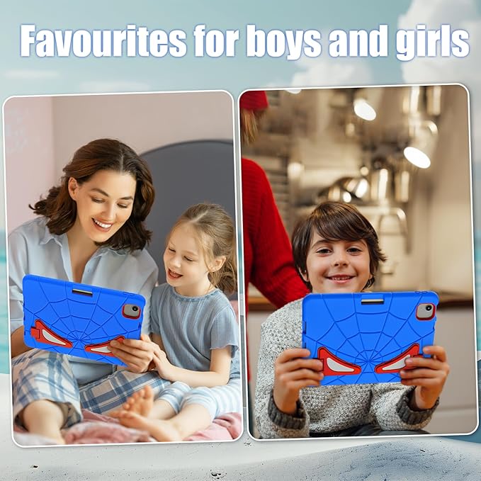 AKABEILA Compatible with Apple iPad Air 11(2026) M4/iPad Air 11(2024)/iPad Air 11(2025) M3 11 inch Tablet Case，Lightweight Protective Cover with Kickstand for Kids Children Boys Babies Blue Red