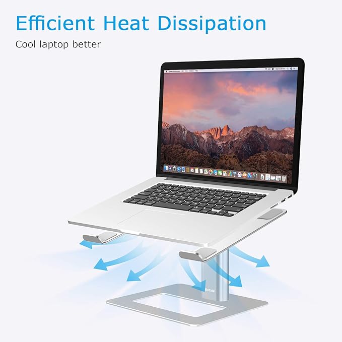 BoYata Laptop Stand, Ergonomic Aluminum Height Adjustable Computer Stand Laptop Holder for Desk, Compatible with MacBook Pro/Air, Dell, Lenovo, HP, Samsung, More Laptops 11-17"