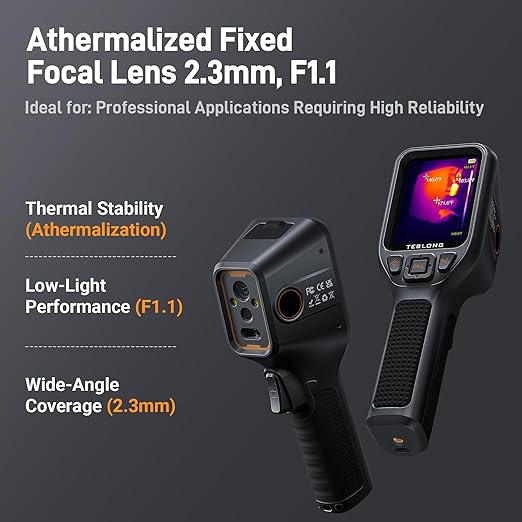 Teslong Thermal Camera with Visual Camera TTM260, Super Resolution 512 x 384, 25 HZ Infrared Imager, -4°F~1022°F Range Thermal Imager, 256 x 192 IR Resolution Thermal Camera, 3.2" LCD Screen