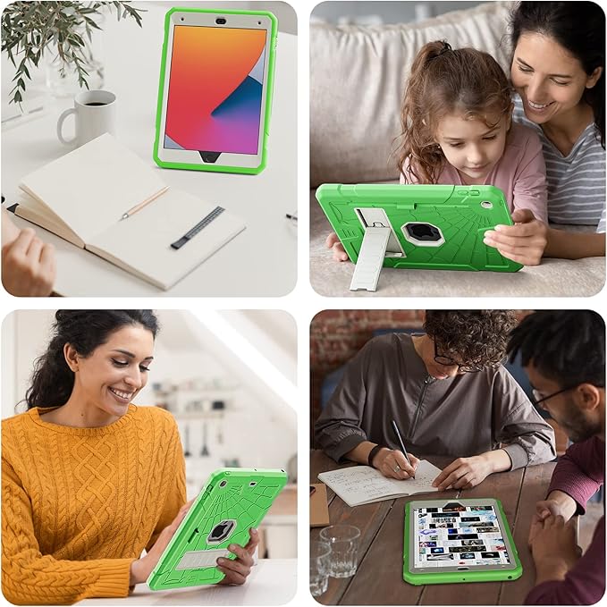 SIBEITU Case Compatible with iPad 9th Generation for Kids, with Pencil Holder Stand, Heavy Duty Rugged Case for iPad 10.2 inch
