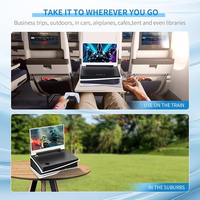 G-STORY 14" Inch IPS 4k 60Hz Portable Monitor Gaming Display Integrated with PS5 Slim(not Included) 3840×2160 with 2 HDMI Ports,FreeSync,Built-in 2 of Multimedia Stereo Speaker