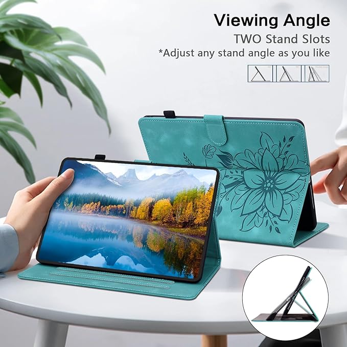 Case for iPad Pro 11 Inch (M5) 2025 / (M4) 2024, Auto Wake/Sleep Supports Pencil Pro and Pencil(USB-C) Magnetic Clasp Stand, Green