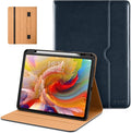 DTTO for iPad Pro 13 inch Case (M5/M4) 2025/2024, Premium Leather Business Folio Stand Cover with Pencil Holder - Auto Wake/Sleep & Multiple Viewing Angles, Built in Hand Strap & Pocket, Blue