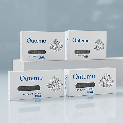 Outemu V3 Ice Blue Switches,3-pin 40gf Pre-lubed Dustproof Clicky Switches,Keyboard Clickers for 3D Prints,Suitable for MX Mechanical Gaming Keyboards(90Pcs)