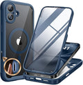 Miracase for iPhone 16 Case 6.1'', Full-Body Protective Phone case with Built-in Full Glass Screen &Camera Control,Easy Installation,No Gap,Compatible with MagSafe,SGS Drop Proof 16 Cover,Storm Blue