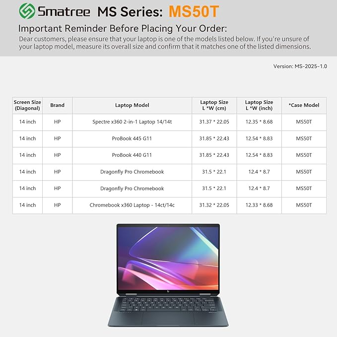 Smatree MS50T Hard EVA Protective Sleeve Case with Stand Compatible for 14 inch HP Chromebook x360/Spectre/Dragonfly Pro Chromebook, for ZBook 8/EliteBook 8, for OmniBook X 14/Next Gen AI PC 14, Pink