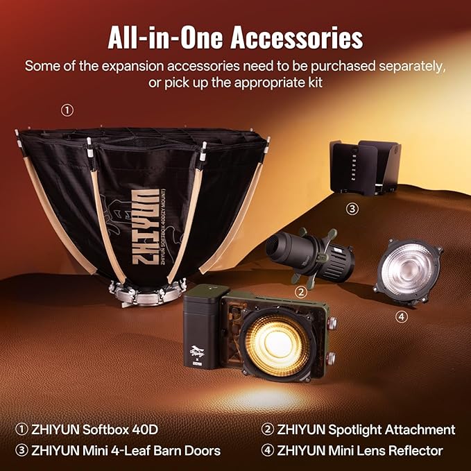 ZHIYUN MOLUS X100 RGB PRO V2 100W Full Color Portable RGB Video Light Continuous Output Lighting with PD Fast Charging,CRI 95+, APP Control 384g for Youtuber Tiktok
