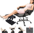 Under Desk Footrest - Detachable Memory Foam Cushion & Massage Roller, Tool-Free Height & Angle Adjustable Foot Stool, Ergonomic Leg Rest for Office, Home & Gaming Comfort, (Black Plus)