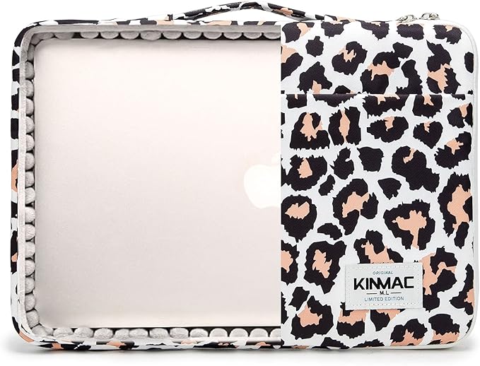 Kinmac 360° Protective Laptop Sleeve Case Bag Cover with Handle for MacBook Pro 16 inch,16 inch HP,Lenovo,Dell,ASUS,Acer Ultrabook and Business Laptop (Leopard-Pink)