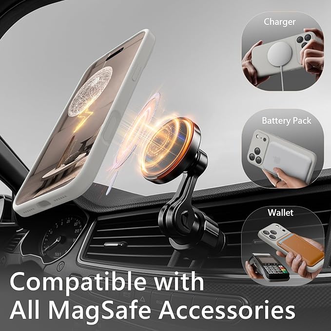 FireNova Magnetic for iPhone 17 Pro Case, Compatible with MagSafe, [Integrated Silicone Camera Control Button] [Camera Protection] Anti-Scratch Microfiber Lining Phone Case, 6.3", Natural Titanium